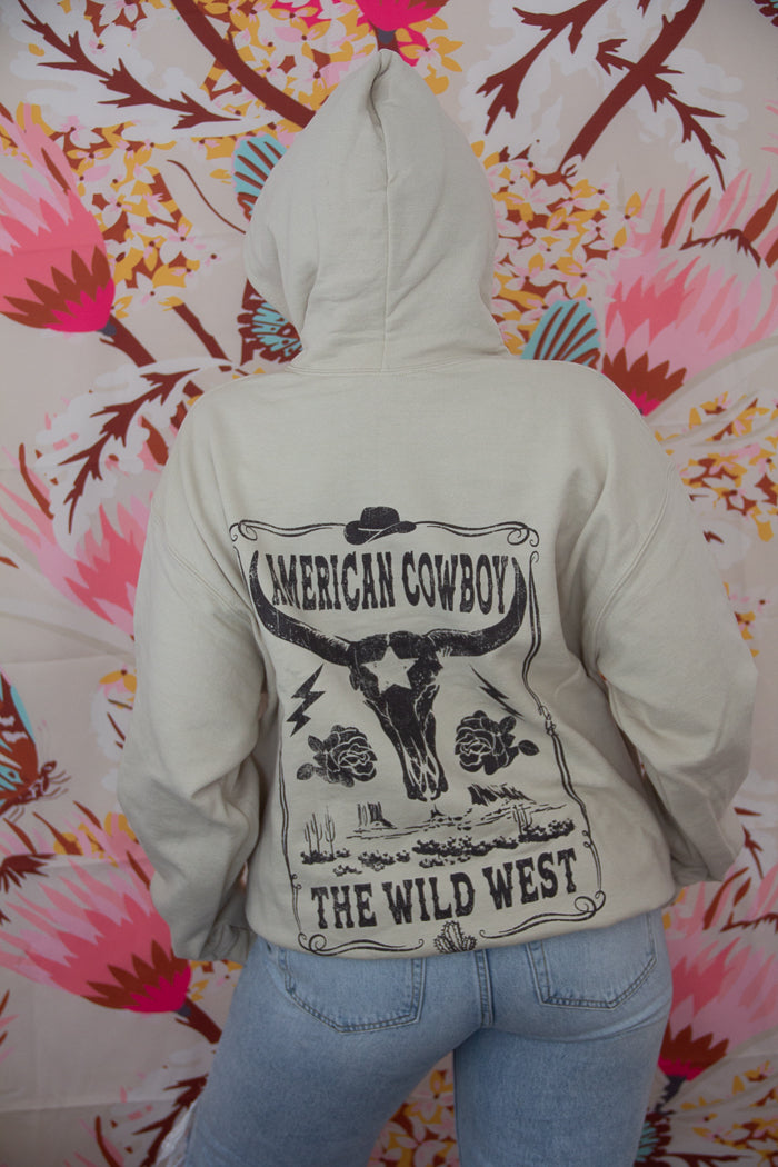 Wild Wild West Hoodie in Tan