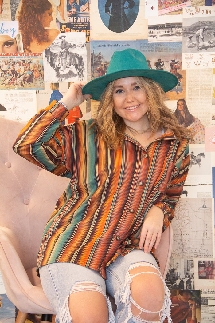 All Those Stripes Button Up
