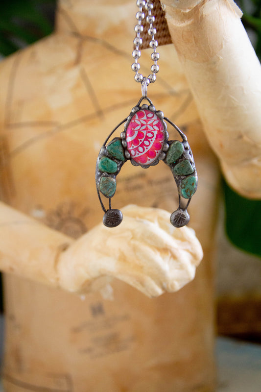 The Pink an Turq Naja Necklace