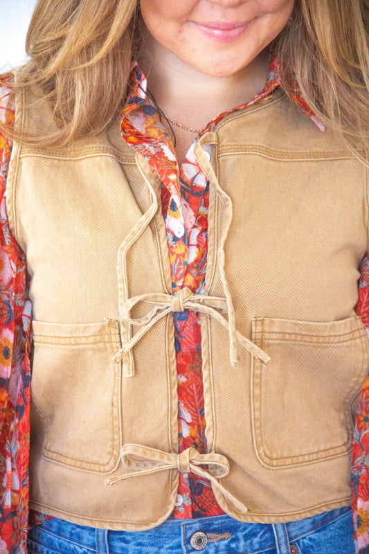 Tied in Tan Vest
