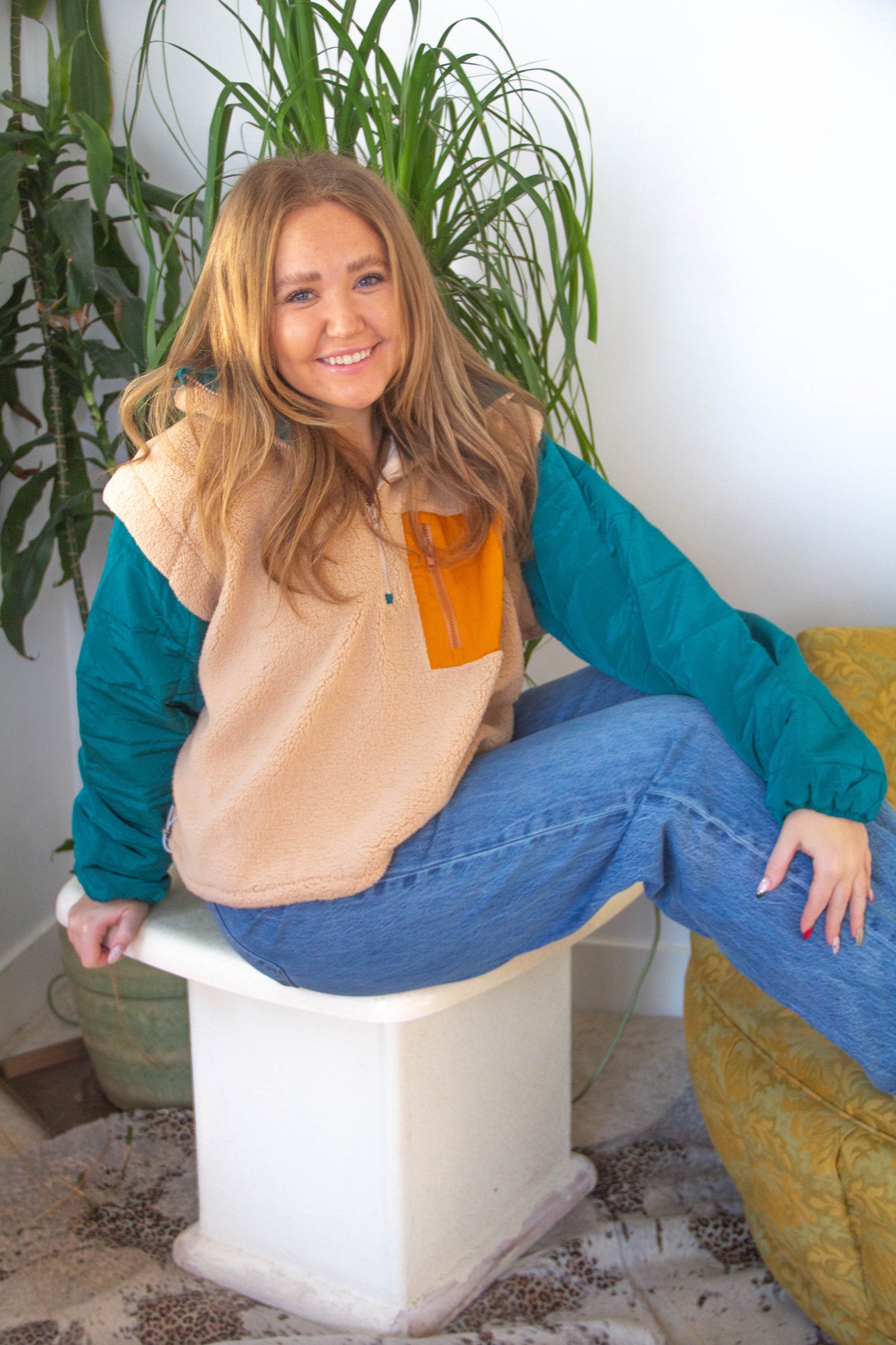 Color Block Cool Quarter Zip-Up