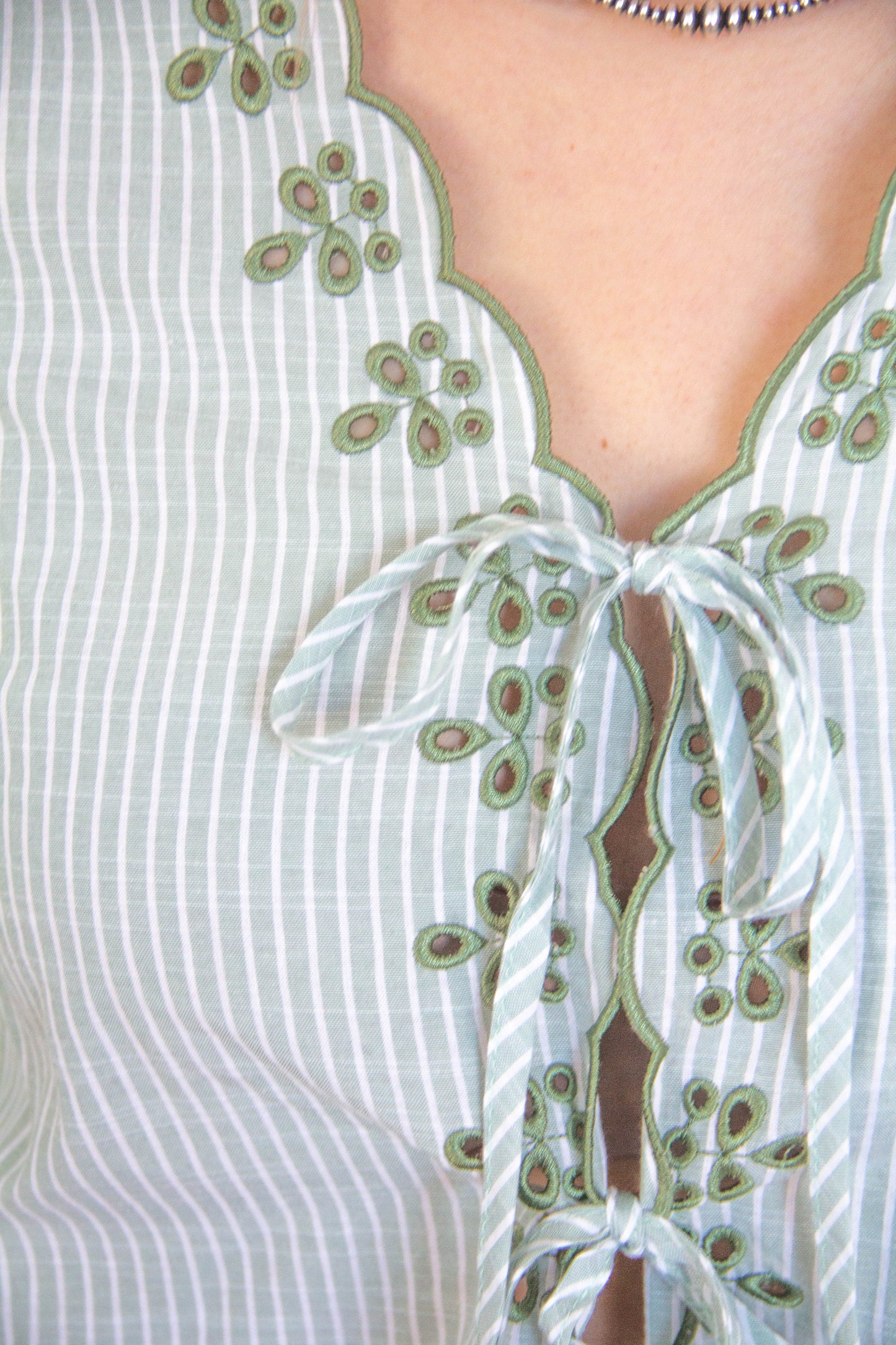 All About the Details Green Blouse