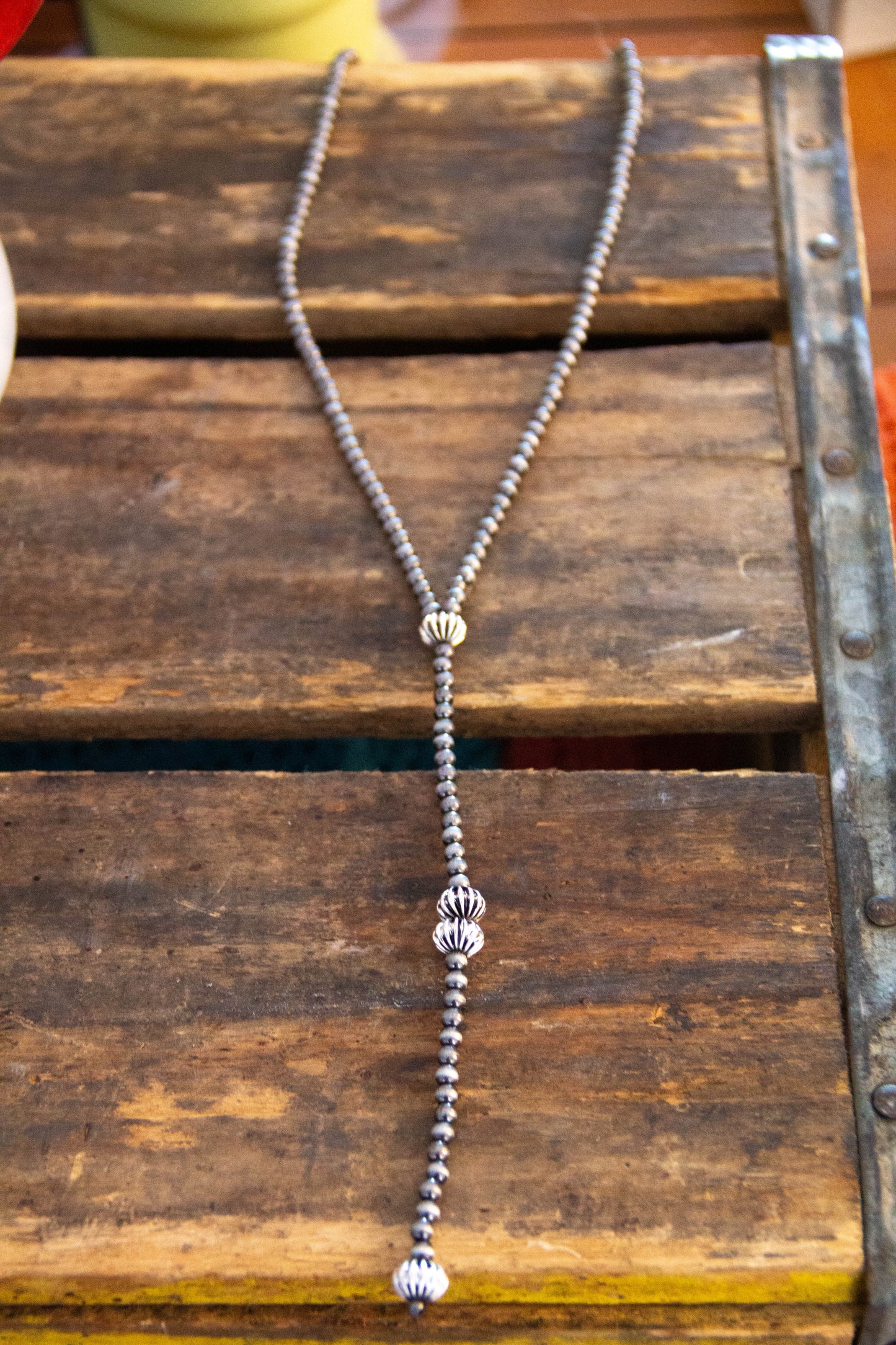 Lariat Layering Necklace in Silver